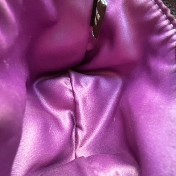 Coach Madison Brown Satin Fabric Wristlet Leather Trim Horse & Carriage Emblem - Picture 8 of 8